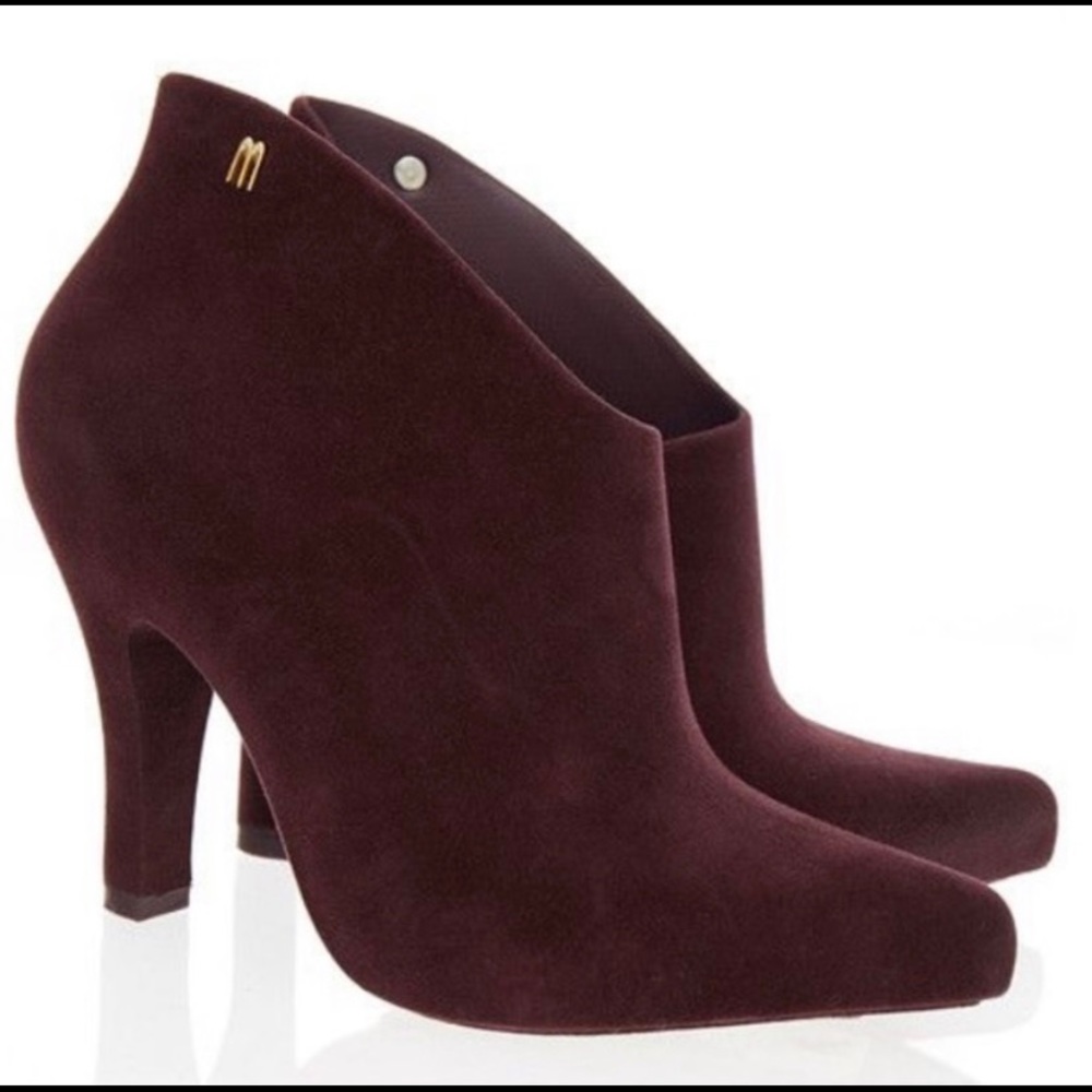 Melissa Desert Boot Drama Velvet Burgundy Maroon